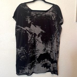 All Saints Tunic Shirt - Black/Tan Size 6